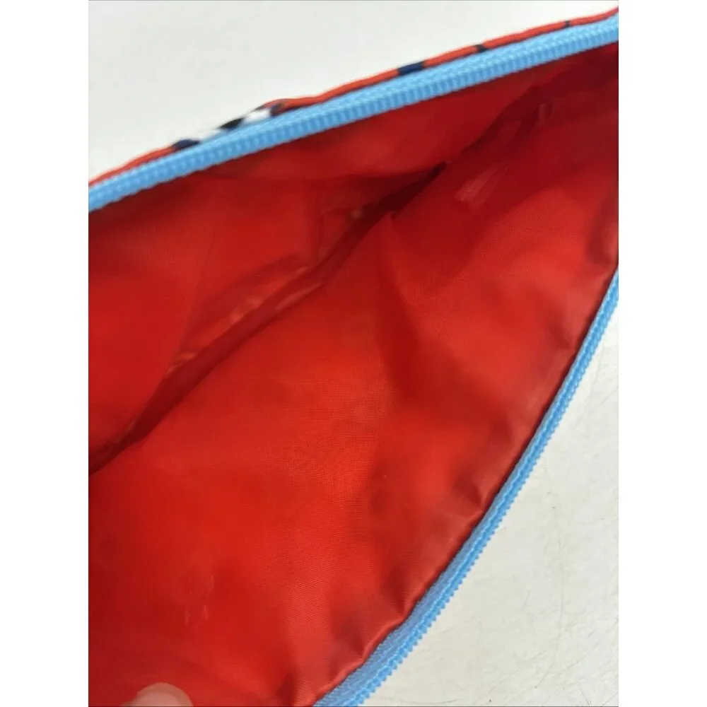 Estee Lauder Womens Makeup Bag Opening Ceremony Floral Red Blue Zippered